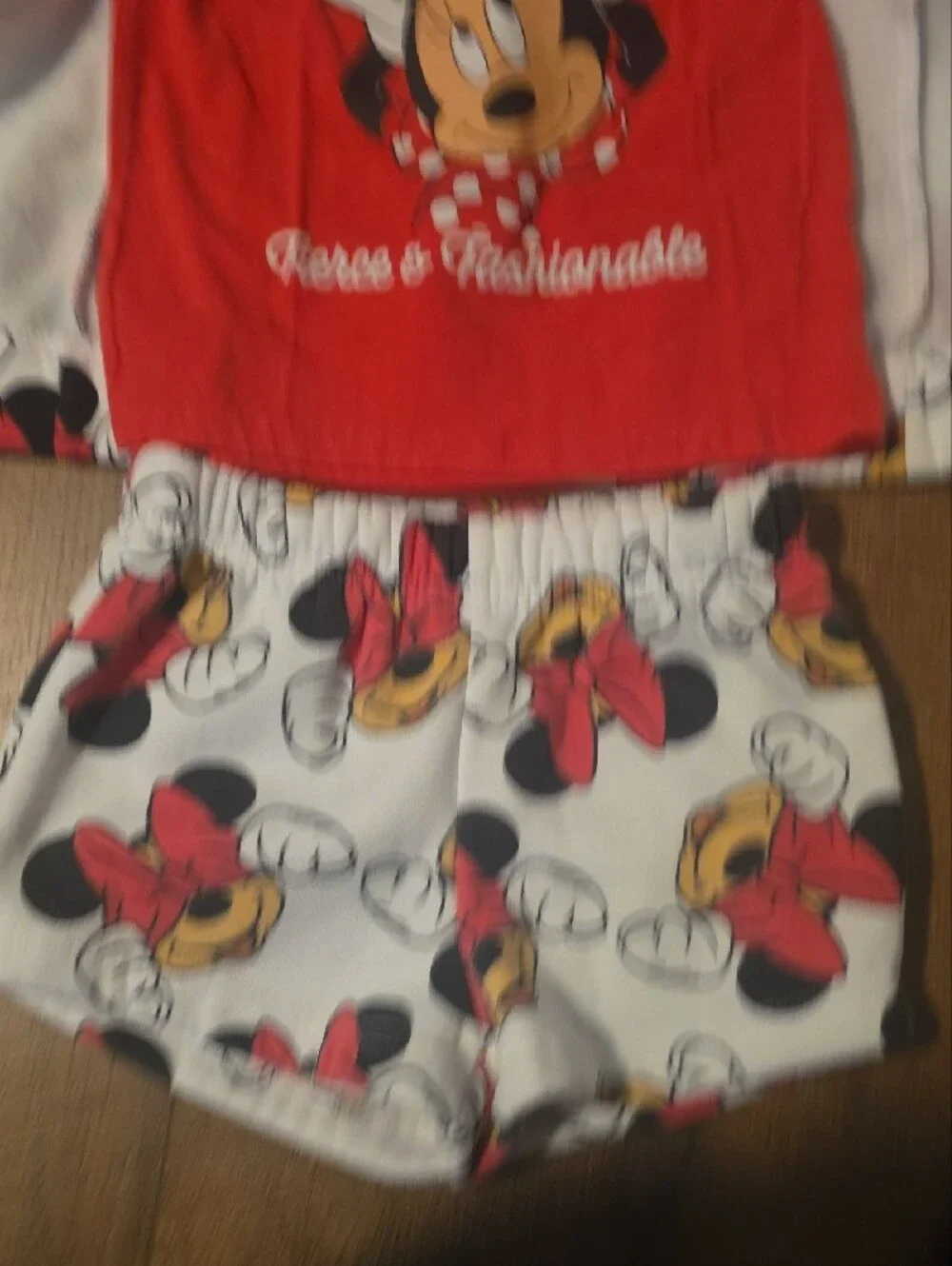Minnie Mouse Hoodie & Shorts Set - Red, White, Black